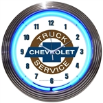 Chevy Trucks Chevrolet Service Neon Clock