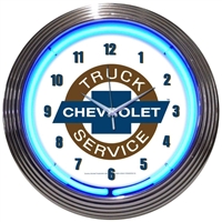 Chevy Trucks Chevrolet Service Neon Clock