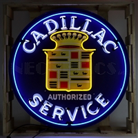 Cadillac Neon Sign in 36" Steel Can