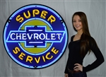 Super Chevrolet Service 36 inch Neon Sign in Metal Can