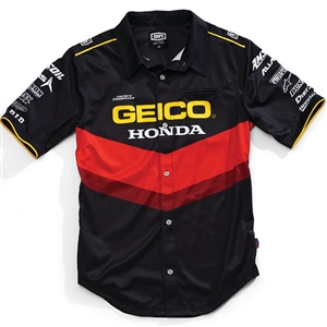 100% 2018 Geico/Honda Pilot Pit Shirt - Black