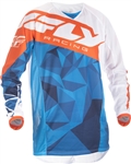 Fly Racing 2018 Kinetic Mesh Crux Jersey - Blue/White/Orange