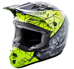 Fly Racing 2018 Kinetic Crux Full Face Helmet - Black/Grey/Hi-Vis