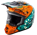 Fly Racing 2018 Kinetic Crux Full Face Helmet - Teal/Orange/Black