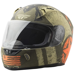 Fly Racing 2018 Revolt FS Liberator Helmet - Matte Brown/Orange