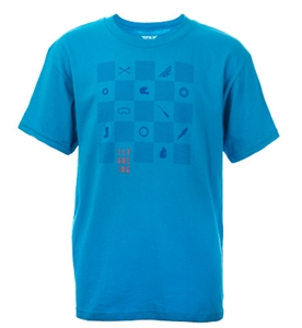 Fly Racing 2018 Youth Checkers Tee - Turquoise