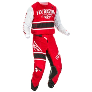 FLY Racing 2018 Youth Kinetic Mesh Combo Jersey Pant - Red/White/Black