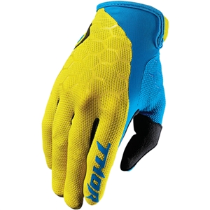 Thor 2017 Draft Indi Gloves - Yellow/Blue