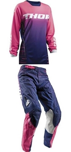 Thor 2018 MTB Womens Pulse Dashe Combo Jersey Pant - Navy/Pink