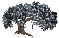 Vintage metal sculpture tree