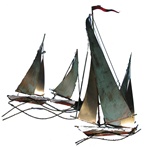 Jere boats Vintage metal sculpture sailboats