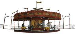 Curtis Jere Rare            Carousel - 1968 - signed twice - Merry Go Round