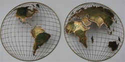 SOLD C. Curtis Jere 1983 - Vintage Double Globe Wall Art - Signed