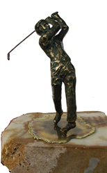 SOLD. Pair of Curtis jere signed 1977 GOLF bookends
