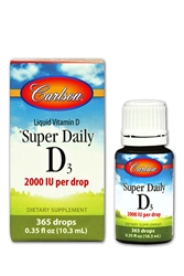 Liquid Vitamin D, Super Daily D3, 2,000 IU per drop, 365 drops