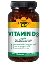 Vitamin D3, 1,000 IU, 100 Softgels