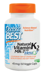 Natural Vitamin K2 MK7 with MenaQ7, 45mcg, 60 Veggie Caps