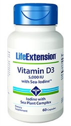Vitamin D3 with Sea-Iodine, 5,000IU, 60 capsules
