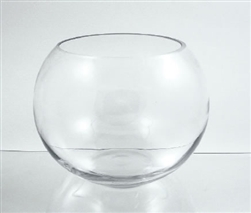 Glass Bowl Vase, 8.3" x 10 x "6