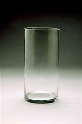 Glass Cylinder Vase, 10" x 5"