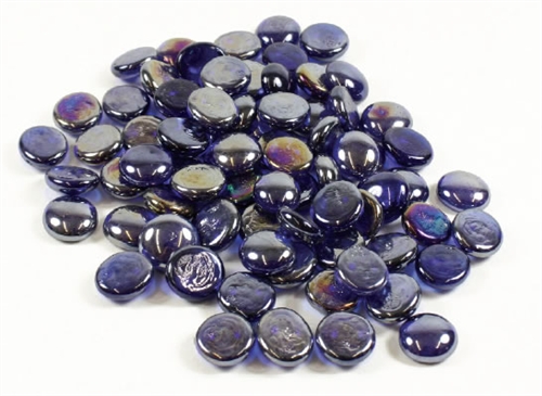 Sukh Blue-Clear-Blended Flat Glass Marbles - Stones for Blue&white