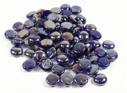 Glass Flat Marbles, Blue
