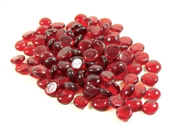 Glass Flat Marbles, Red