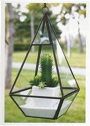 Geometric Glass Terrarium, Raised Pyramid