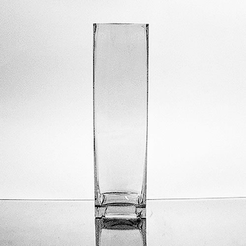 Glass Rectangular Vase, 12" x 3"