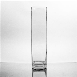 Glass Rectangular Vase,  16" x 4"