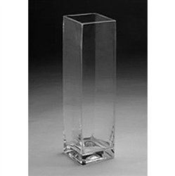 Glass Rectangular Vase,  16" x 5"