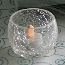 Crackle Glass Votive Candle Holder