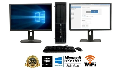 HP Desktop ComputerðŸš©32GB 2TB SSD Quad Core i7 ðŸš©Win 10 Pro PC 24" Dual LCD WIFI