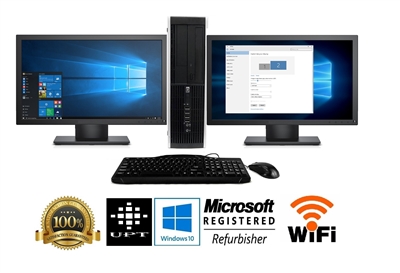 hp Computer 240GB SSD/500GB 16GB DUAL 22" LCDs WiFi Windows 10 Pro PC Desktop