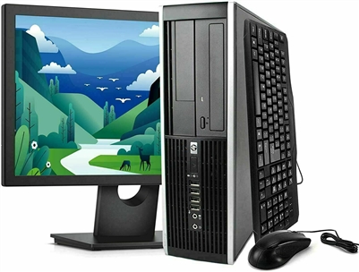 HP Desktop with 19" LCD Windows 10 Intel Dual Core 250GB Wi-Fi 4GB Desktop