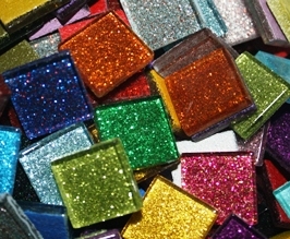 Assorted Glitter Tiles..3/4"