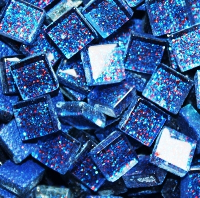 Glitter Tiles..3/8"..Dark Blue Confetti