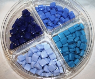 1/2" Tie Dye Tile Set..Blues