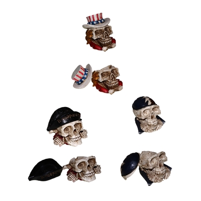 Cast Resin Skull Ashtray's -3ct