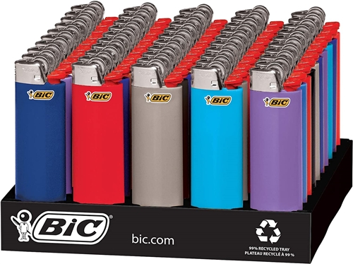 BIC (LARGE) Disposable Lighters.  Display/50 (+3 Free)