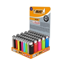 BIC (MINI) Disposable Lighters.  Display/50 (+3 Free)