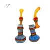 Glass Colored Gold Rasta Bubbler 8''