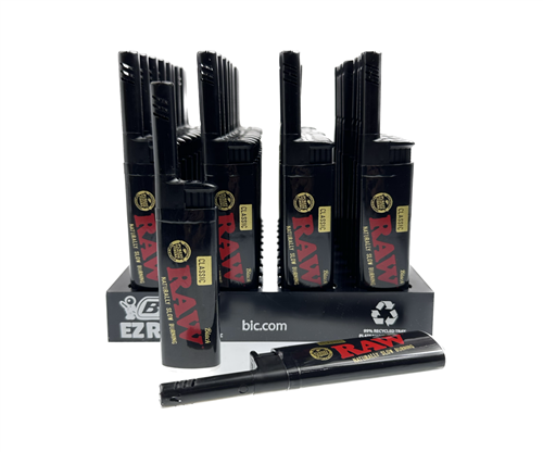 BIC Raw EZ Reach (Long Neck) Disposable Lighters.  Display/40