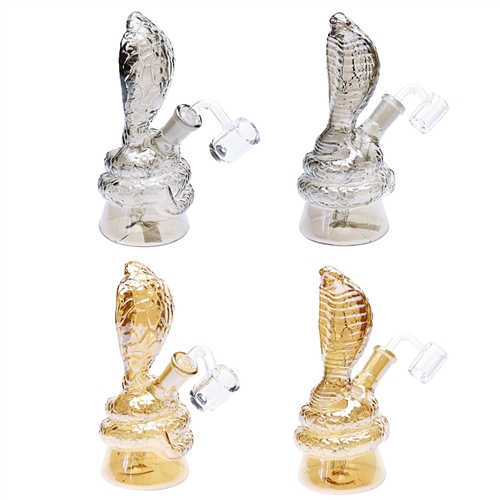 C1031-QB   Cobra Design Water Pipe 6.5'' With Quartz Banger