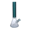 C1037   14'' 9MM Sandblasted Colored Neck Beaker Waterpipe