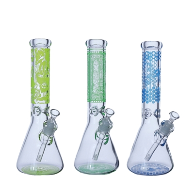 C1038   13'' Neon Color / Clear Beaker Waterpipe