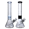 C1523   Crystal Glass Mandala 7MM Beaker Water Pipe 14''