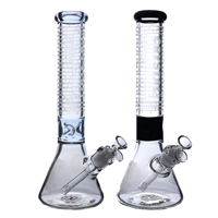 C1523   Crystal Glass Mandala 7MM Beaker Water Pipe 14''