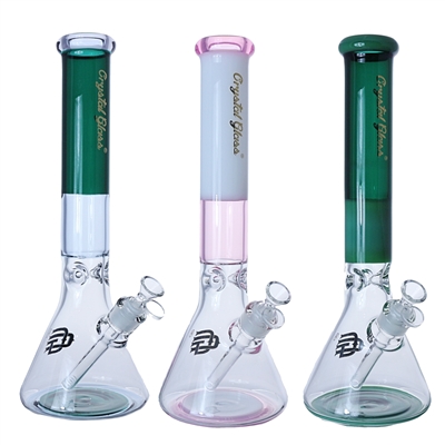 C2555   Crystal Glass 14'' Beaker Waterpipe