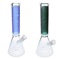 C2664-2 Beaker Base Frosted Skeleton Water pipe 13''